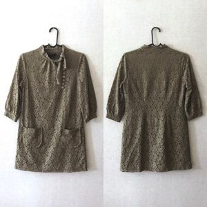 BCBGMaxAzaria Green 60’s Mod Lace Dress